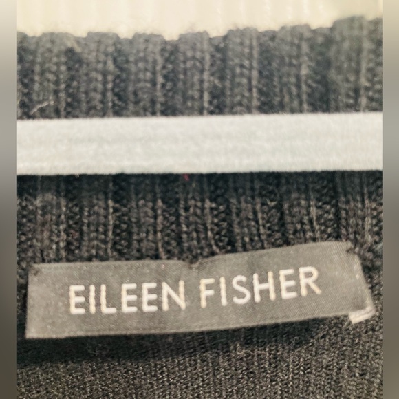 NWOT Eileen Fisher Open Cardigan With Pockets Black S/M - Picture 2 of 8